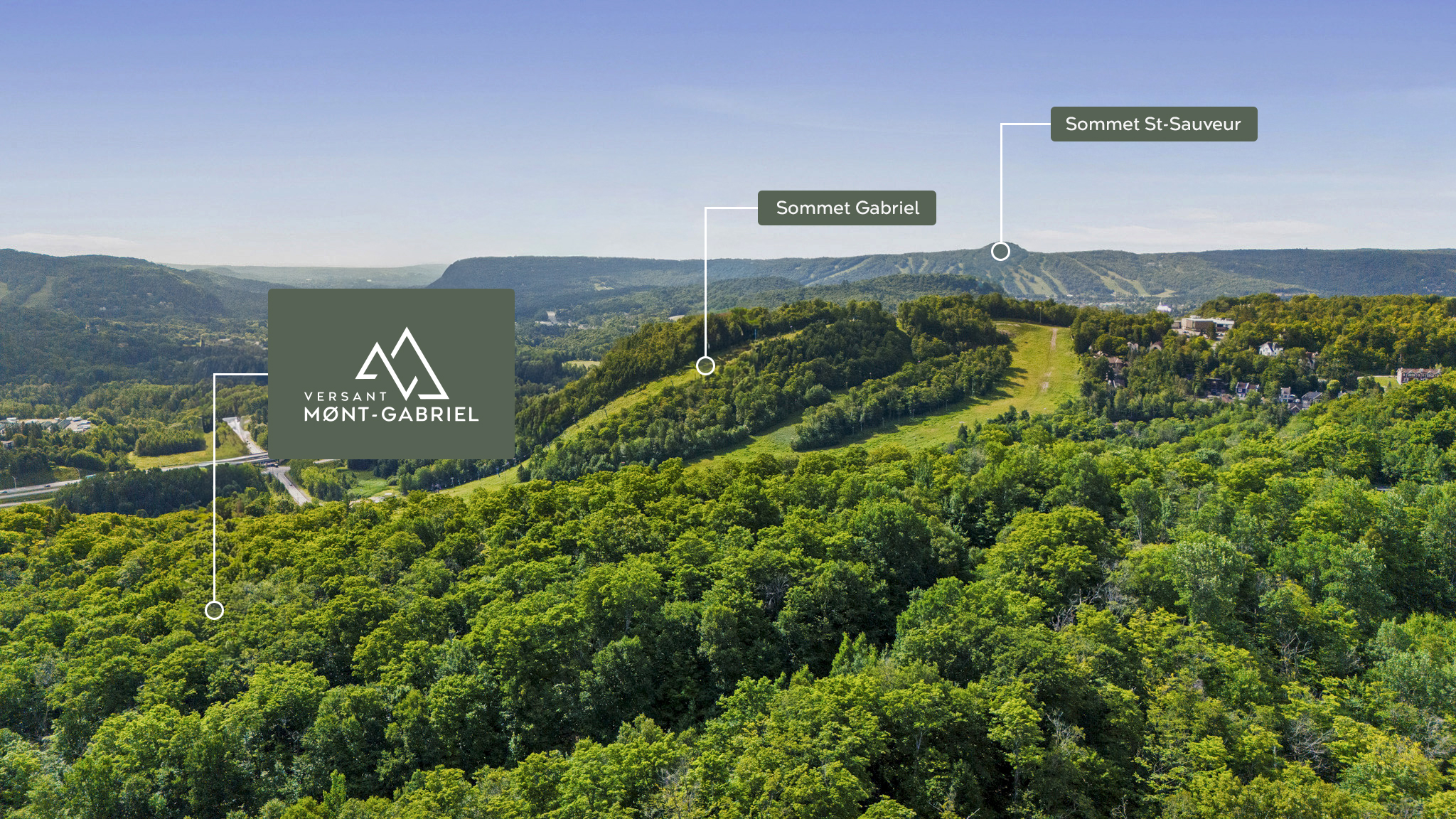 Représentation des emplacements de sommets aux alentours du Versant Mont-Gabriel